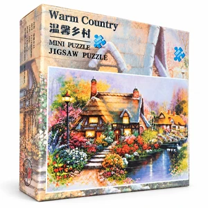 Warm Country 1000-Piece Micro Jigsaw Puzzle with Lettered Back, Full-Size Poster and Mesh Storage Bag 38 × 26 cm Educational Toy